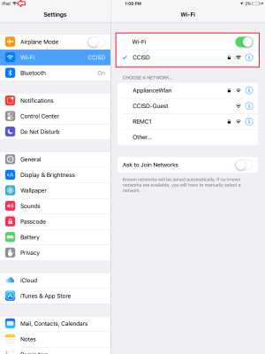 IOS WIFI Networks Display
