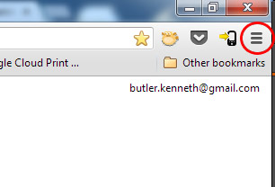 Google Chrome menu button display